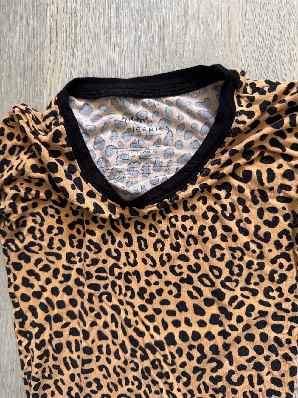 Little Sleepies- 4T Leopard Print Kids Pajama Set. Gently Used Condition. - Picture 2 of 4